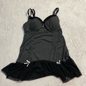Black polka dot lingerie